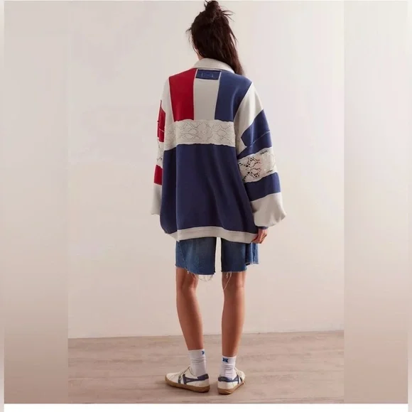 Free People We the Free American Dream Polo Pullover - Picture 2 of 7